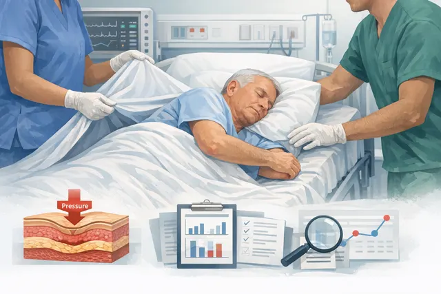 how lifting bed sheets slightly to adjust patient shoulder position in repositioning reduce risk of pressure injuries in patients in hospita