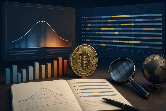 Editorial illustration of a Bitcoin options gamma chart with a zero-gamma threshold and market-regime zones