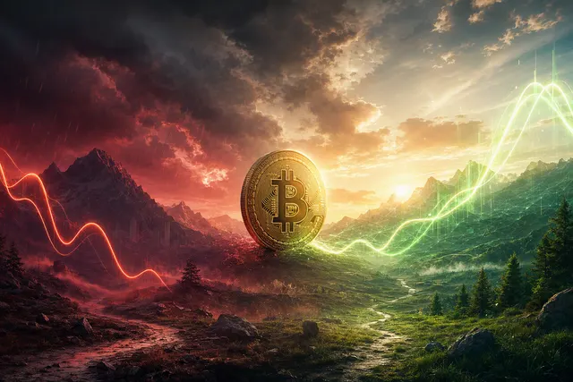 Conceptual illustration for an article about changes in Bitcoin dealer gamma and options-market positioning