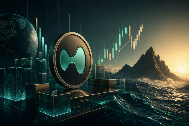Abstract digital market visualization representing Hyperliquid perpetual trading and HYPE token analytics