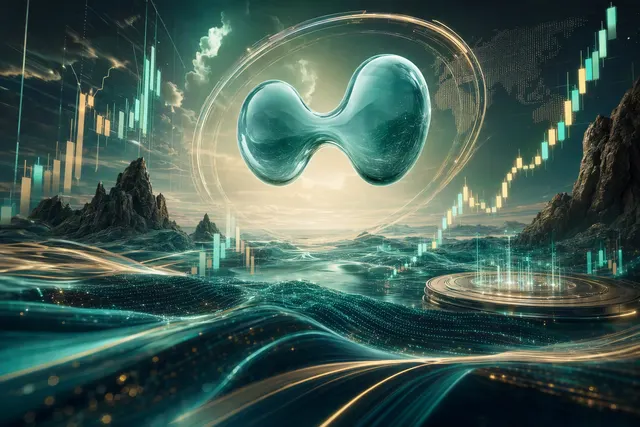 Abstract digital trading visualization representing Hyperliquid markets and the HYPE token