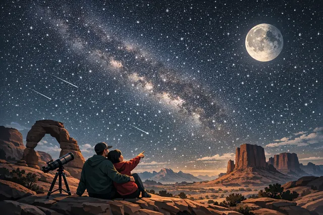 Is stargazing during 2 Aug 4 Aug in Utah and Arizona national parks feasible?