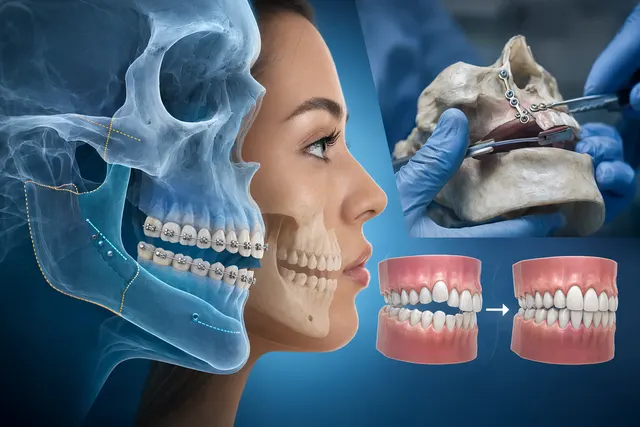 Illustration of jaw alignment planning for surgery-first orthognathic surgery