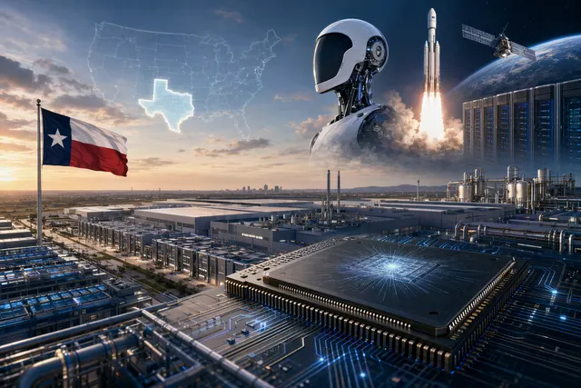 Minh họa một nhà máy chip AI quy mô lớn trong kế hoạch Terafab của Elon Musk