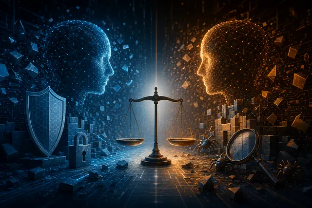 AI 生成的 OpenAI vs Claude 網安 AI 競賽主題編輯插圖