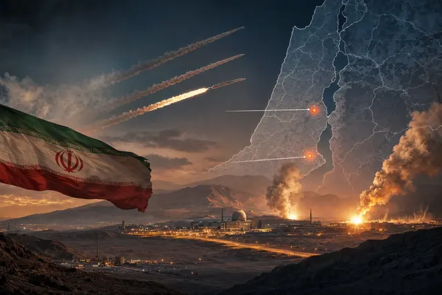 AI-generated illustration accompanying coverage of the missile strikes on Dimona and Arad; not a photograph of the attacks