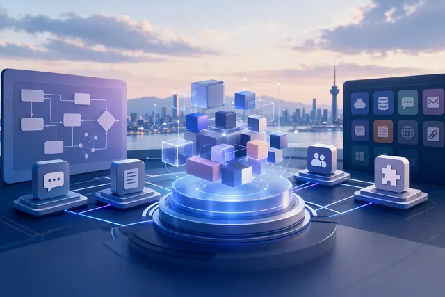 示意 AI 智能体创建与微信渠道分发的编辑插图