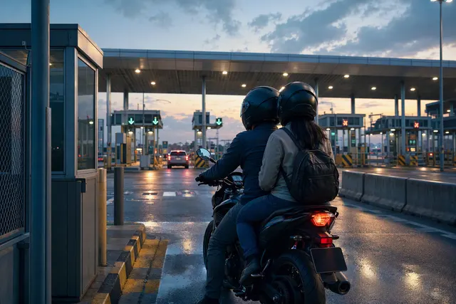 AI-generated illustration accompanying a report on a cannabis seizure from a motorcycle at Tuas Checkpoint