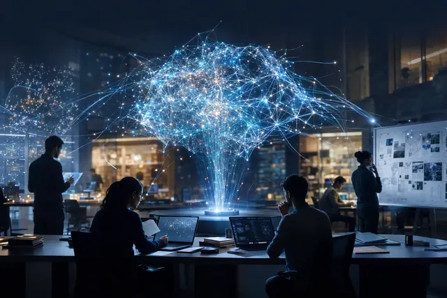 Editorial illustration representing Meta’s Muse Wonder AI models and the competition to build AI agents