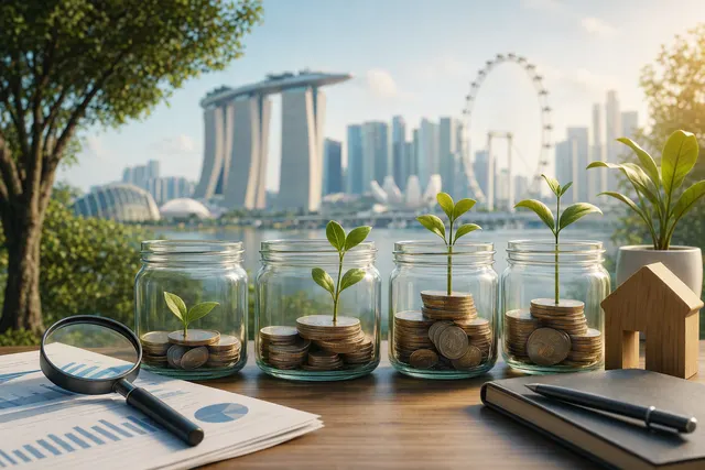 AI-generated editorial illustration accompanying an update on Singapore CPF interest rates