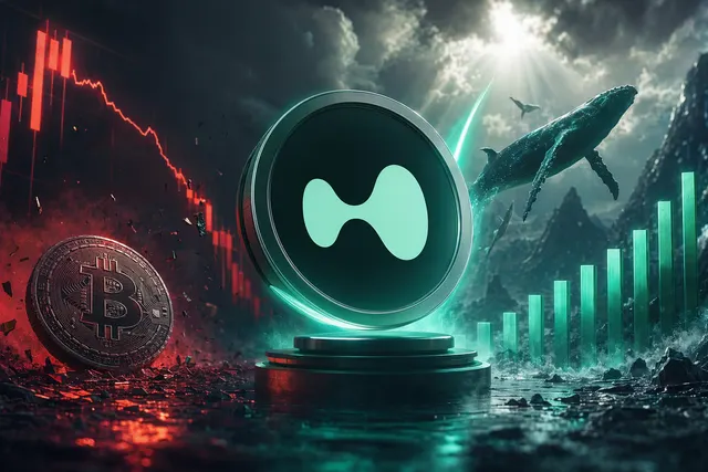 Hyperliquid HYPE token rally illustration during crypto market downturn