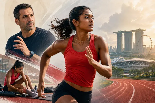 AI-generated illustration accompanying a story about Shanti Pereira’s Asian Games 200m title defence