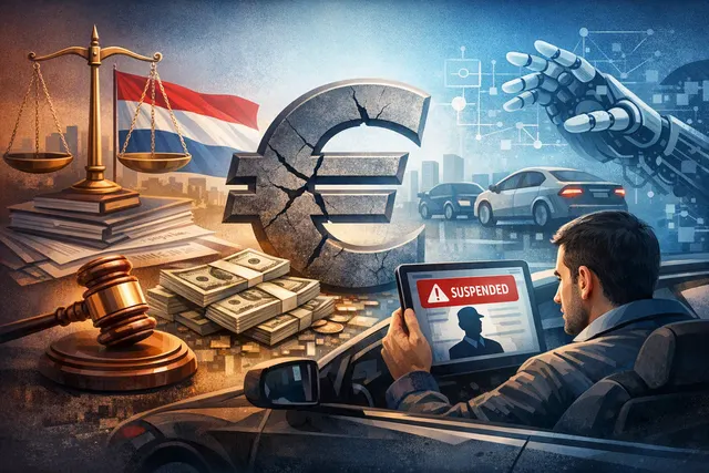 Illustration of automated algorithms suspending Uber driver accounts under GDPR scrutiny