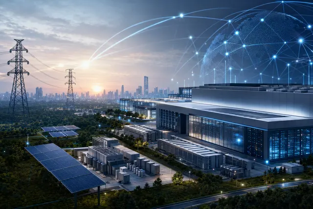 AI-generated illustration of data center infrastructure representing Samsung’s investment in Helix