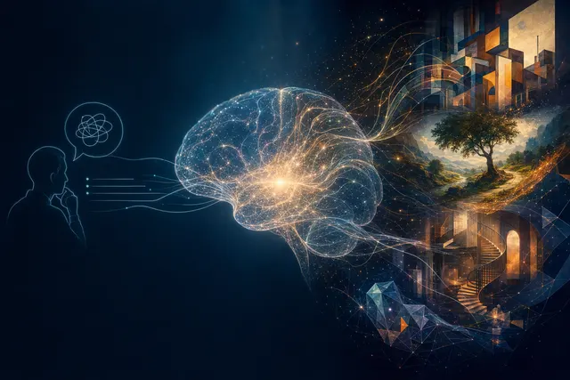 Illustration representing an AI model interpreting a user's intent