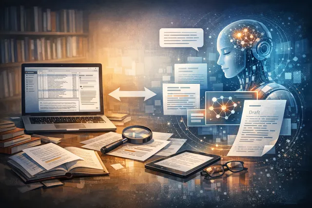 Illustration of a Zotero workflow integrating AI tools for literature review and reference management