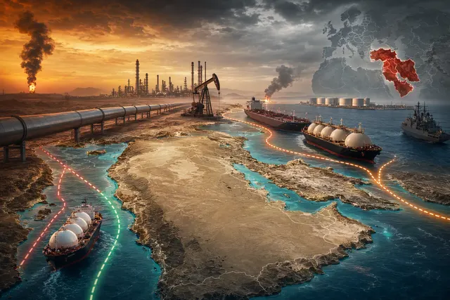 AI-generated editorial illustration for the 2026 oil and gas supply crunch.