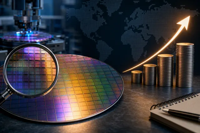 AI-generated illustration accompanying coverage of TSMC’s reported 2027 wafer prices