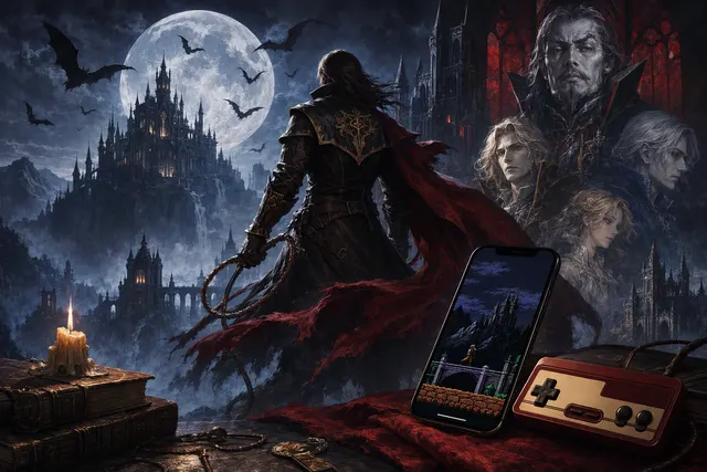 Editorial illustration for Castlevania’s 40th anniversary