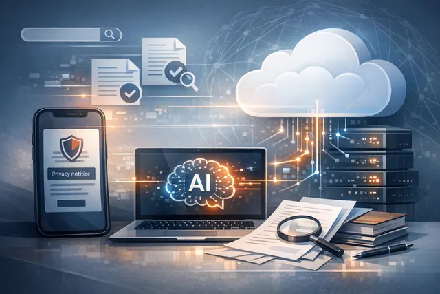 Conceptual illustration of Apple's Private Cloud Compute architecture extending to Google Cloud, with a shield and data flow lines representing encrypted AI prompt processing.
