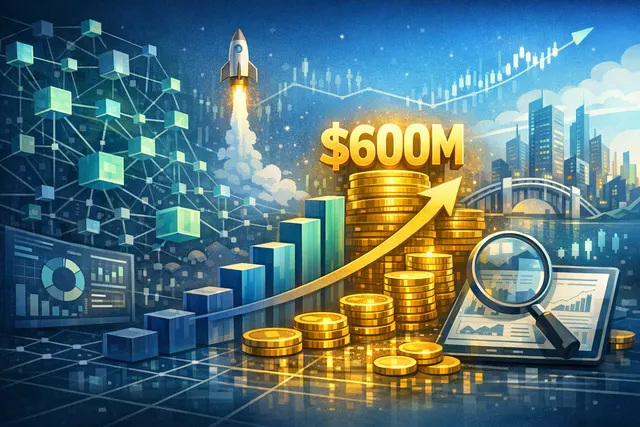 Robinhood Chain dashboard with key metrics: TVL crossing $600M, 330K RWA holders, and memecoin volume dominance