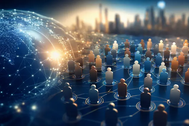 Concept illustration representing open standards and collaboration for AI agents