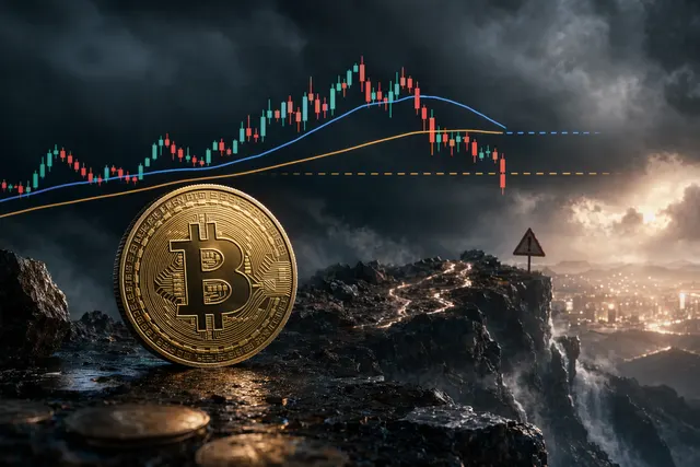 Bitcoin price chart falling below $80,000 after rejection near the $82,000 resistance level