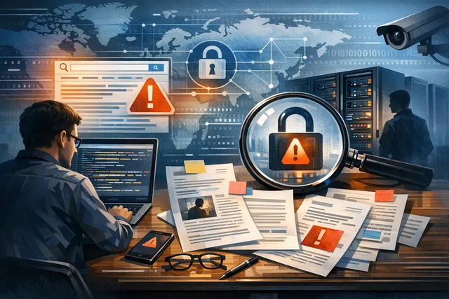 Conceptual image showing DeepSeek chat conversations indexed by Google search results, representing the privacy leak from shared links.