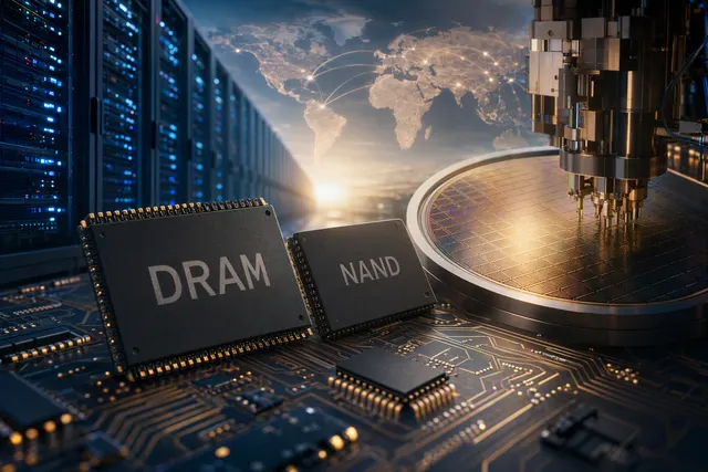 Illustrative image for an article about AI demand and the memory-chip supply shortage
