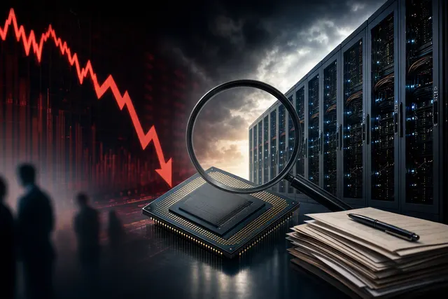 AI-generated editorial illustration about Broadcom’s Anthropic hardware financing and the risks investors are weighing
