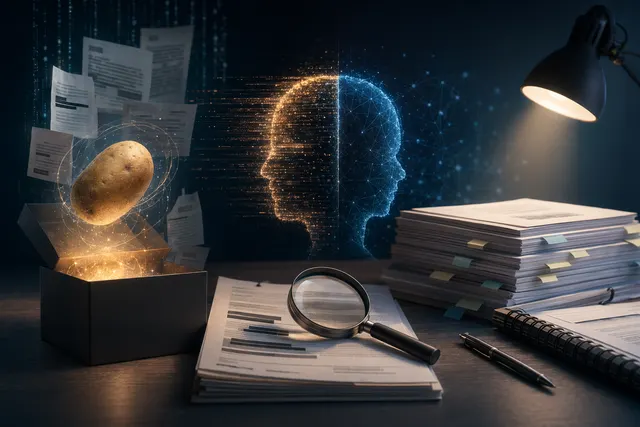 Editorial illustration for a GPT-5.5 Spud fact check about OpenAI model rumors and long-context reliability