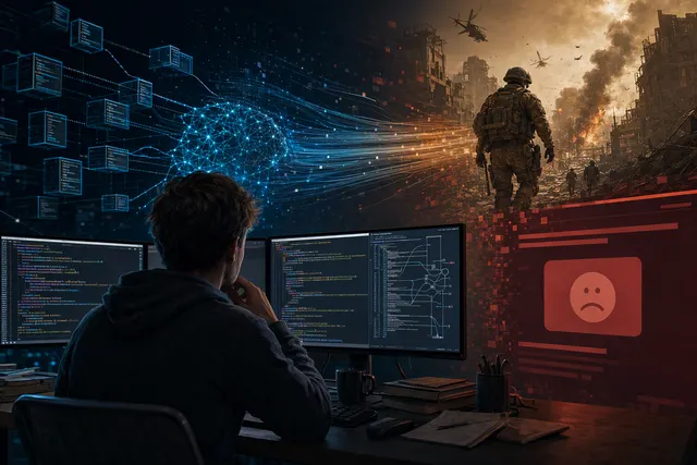 Editorial illustration for an AI-assisted reconstruction of a classic first-person shooter