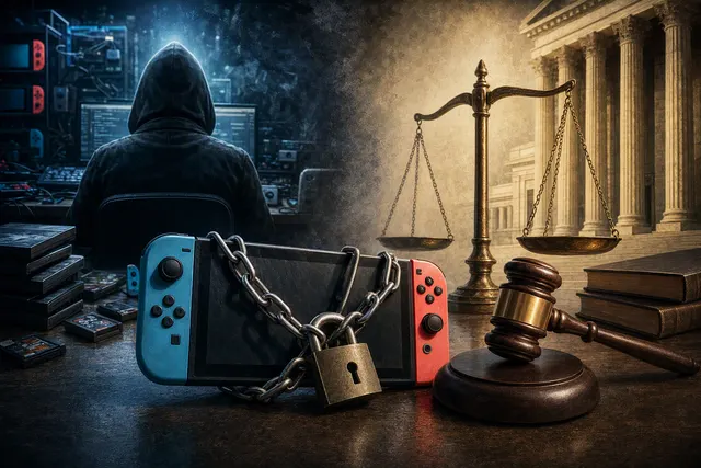 Editorial illustration for Nintendo’s $4.5 million Switch piracy judgment against Archbox