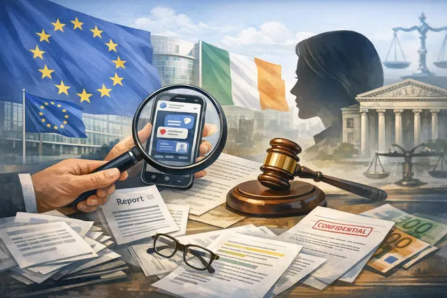 European Commission building in Brussels, representing the regulatory action against Meta over addictive design on Facebook and Instagram under the Digital Services Act.