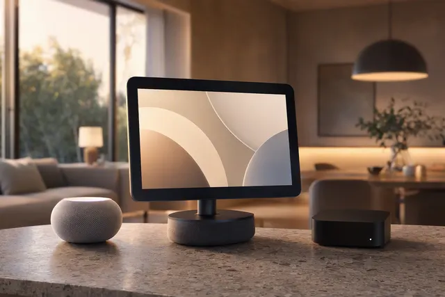 Concept illustration of a smart-home display serving as a central control point