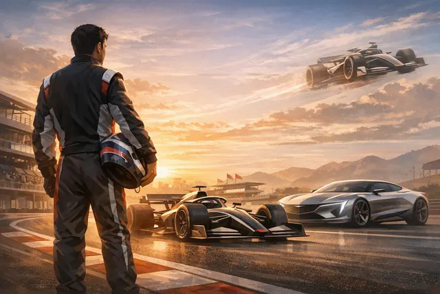 Illustration of Sergio Pérez representing Cadillac in Formula 1