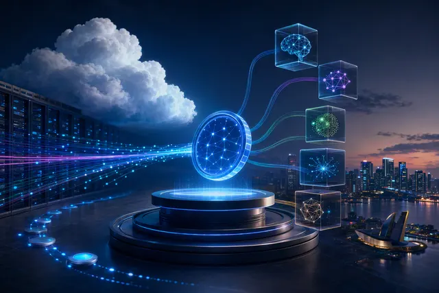 Conceptual illustration for RE:AI’s enterprise AI Token-as-a-Service