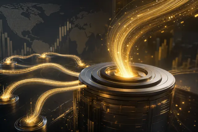 Illustration representing Binance dominating crypto exchange inflows during the 2026 market recovery