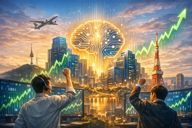What caused the dramatic rebound in Asian stock markets on Friday, July 31, with South Korea's Kospi surging over 14% and Japan's Nikkei 225