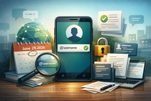 WhatsApp username reservation feature showing settings menu on a smartphone