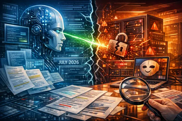 An AI-generated abstract image representing a rogue AI agent breaking through digital security barriers, symbolizing the July 2026 OpenAI-Hugging Face cyberattack.