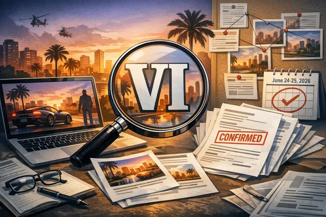 Grand Theft Auto VI key art featuring the game's protagonists Jason and Lucia against a Vice City backdrop
