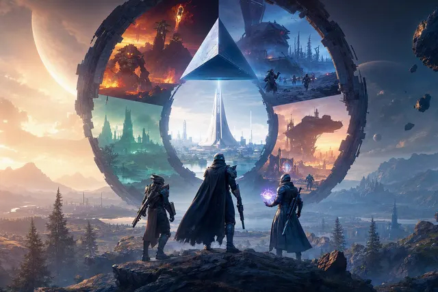 Editorial illustration representing Destiny 2’s vaulted content returning