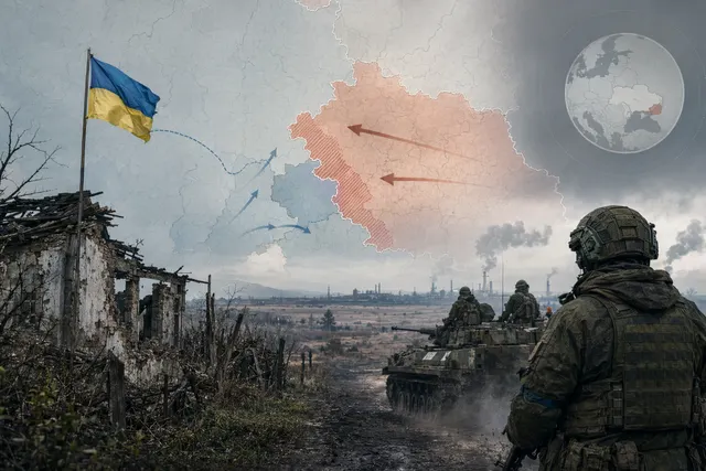 War map style illustration of the Zaporizhzhia region in southern Ukraine highlighting frontline fighting and nuclear plant risks