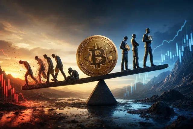 Editorial illustration about Bitcoin investors selling as the market trades below their average purchase prices