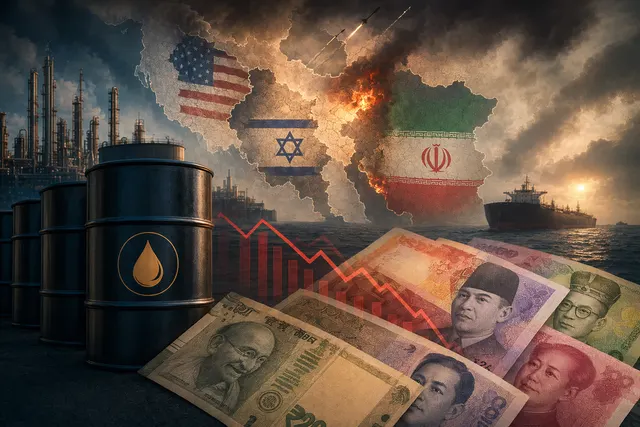 Asian currencies weakening amid global oil shock from Middle East conflict