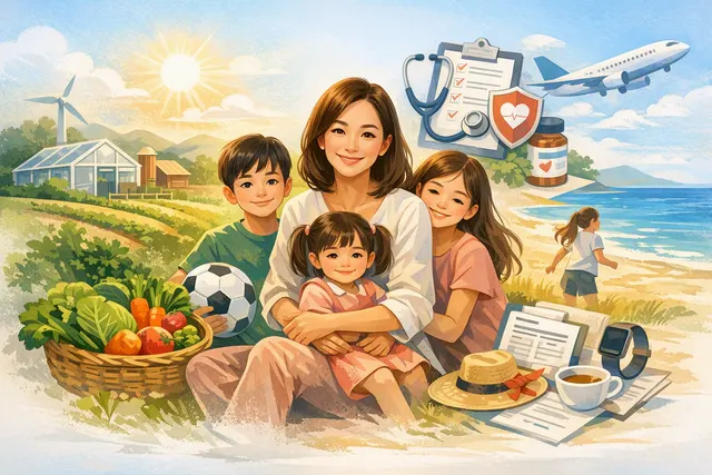 Nicola Cheung, former Hong Kong actress and mother of four, in a natural setting representing her focus on health, family, and sustainable living