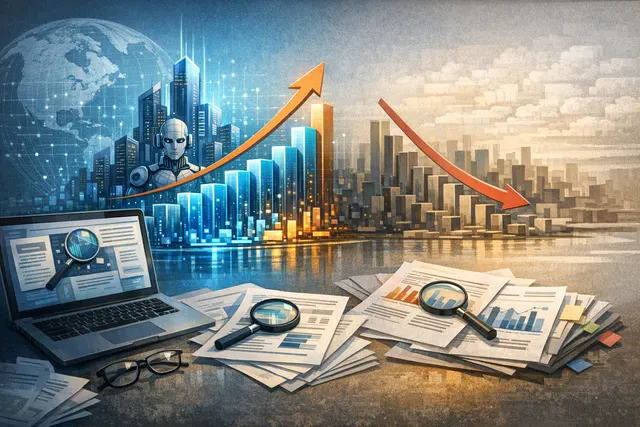 Goldman Sachs report on AI stocks with stock market charts and data analysis visuals
