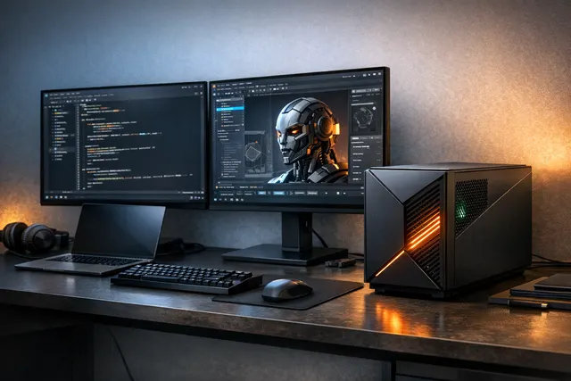 Microsoft Surface RTX Spark Dev Box compact desktop workstation with monolithic aluminum chassis and precision air vent grid
