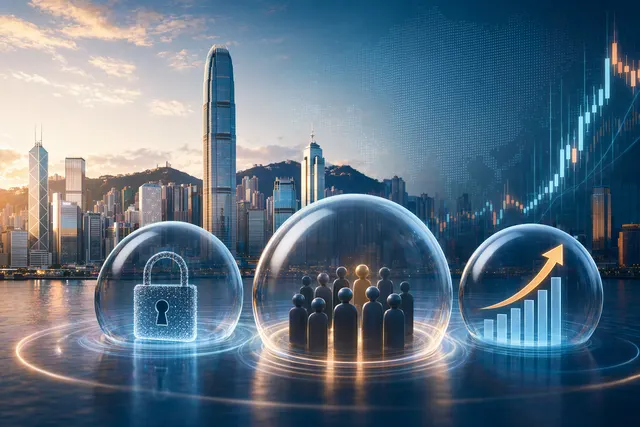 Illustration of surging Chinese AI stocks in the Hong Kong market